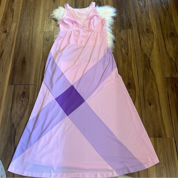 Vintage Pink & Purple Maxi Slip Dress Size Medium nightgown - Picture 1 of 10